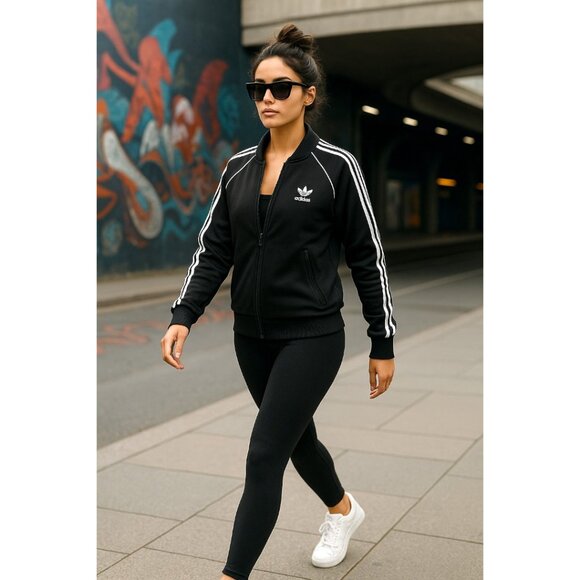 Adidas Originals Trefoil Track Jacket – Black Zip-Up XS - Picture 1 of 11